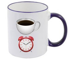 Emoji Coffee Time - Sublimation Mug - White-Navy Blue / 8 (w) x 9.5 (h)