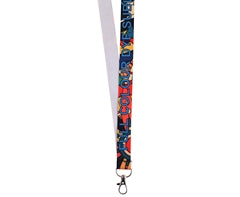 Glossy Poly Lanyard Single Sided with Lobster Ring - Base Colour is White / 95 (l) x 2 (w) - full length / 46 (l) x 2 (w) - stitched