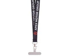 Petersham Lanyard Double Sided with Hangtab - Base Colour is White / Transparent Hangtab / 95 (l) x 2 (w) - full length / 46 (l) x 2 (w) - stitched