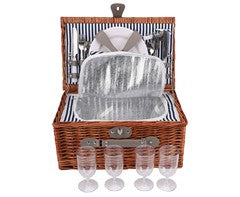 4-Person Wicker Picnic Basket