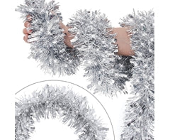 Metallic Silver Tinsel Garland