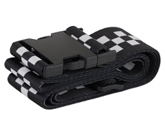 Checkered Luggage Strap - Black &amp; White / 112 (l) x 5 (w) - open / 56 (l) x 5 (w) - closed