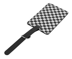 Checkered Luggage Tag - Black &amp; White / 6.5 (w) x 10.5 (h)