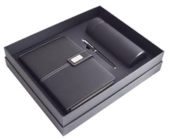 Executive Notebook, Flask & Pen Set - Black / 32.5 (l) x 26 (w) x 7 (h) - closed