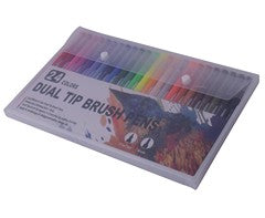 24-Piece Dual Tip Brush Pen Set