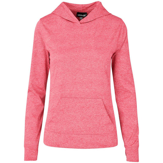 Ladies Fitness Lightweight Hooded Sweater - Red