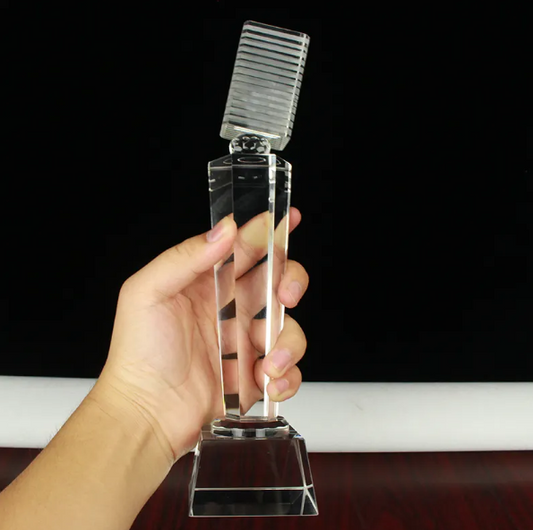 Crystal Microphone Trophy