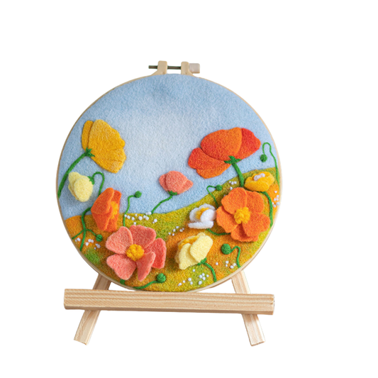 DIY Wool Painting Embroidery Flower Frame