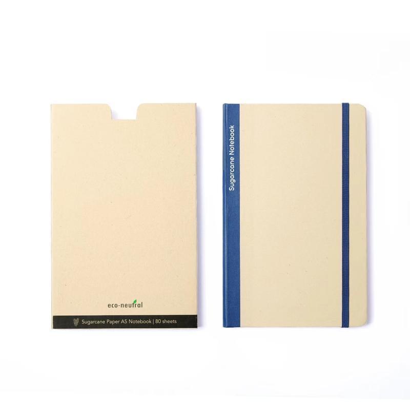 BUREN - eco-neutral Sugarcane Paper A5 Notebook - Navy Blue