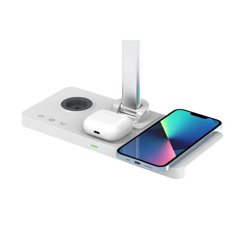 VELES - @memorii 3 in 1 Wireless Charger with Desk Lamp - White