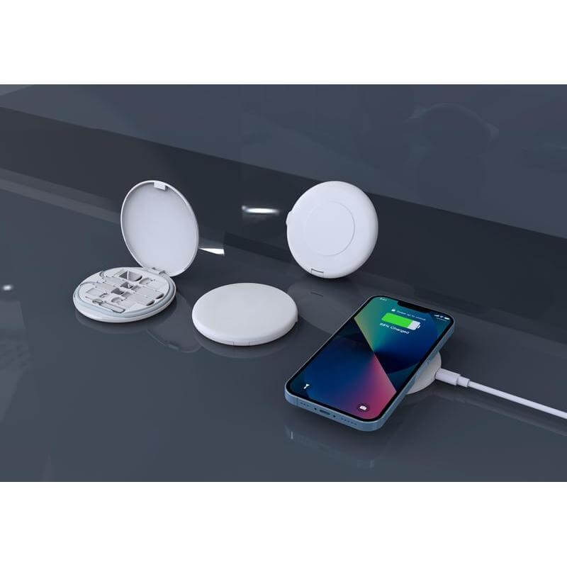 OSLO - @memorii Recycled 15W Wireless Charger Multi - Cable Set - White