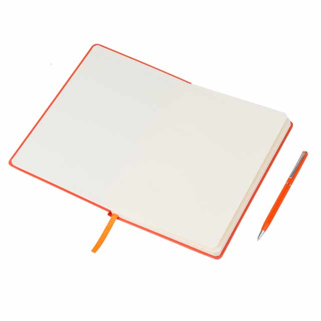 CAMPINA - Giftology A5 Hard Cover Notebook with Metal Pen - Orange