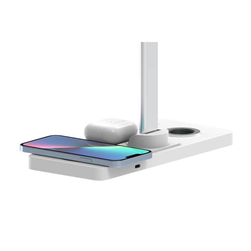 VELES - @memorii 3 in 1 Wireless Charger with Desk Lamp - White